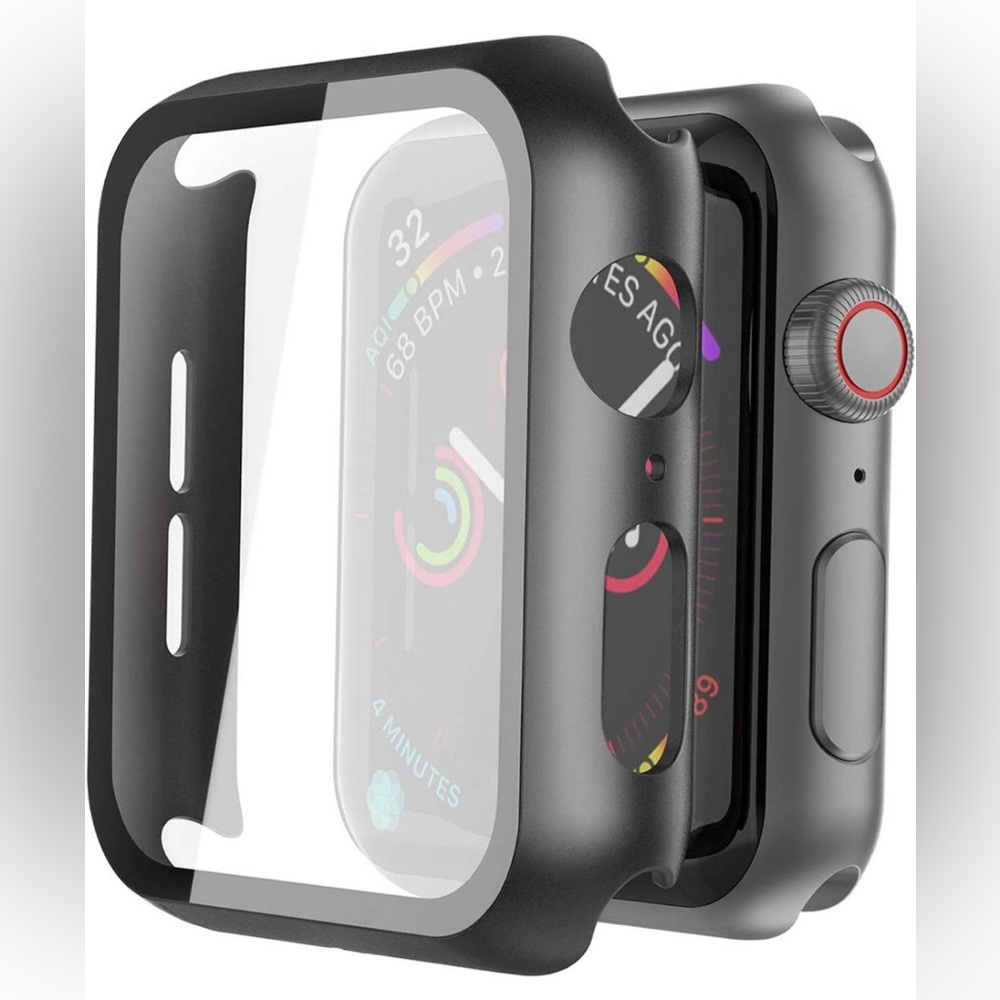 2 Pack Hard PC Case with Tempered Glass Screen Protector Compatible with Apple